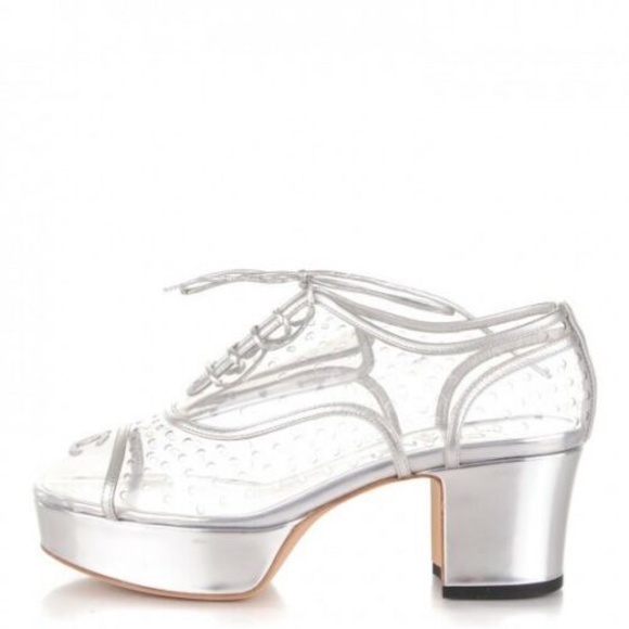 Chanel Transparent PVC Lace Up Platform - Picture 3 of 6